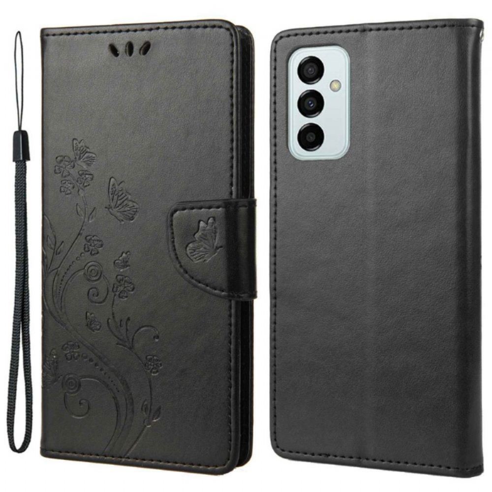 Flipové Pouzdro Na Samsung Galaxy M23 5G Motýli A Květiny