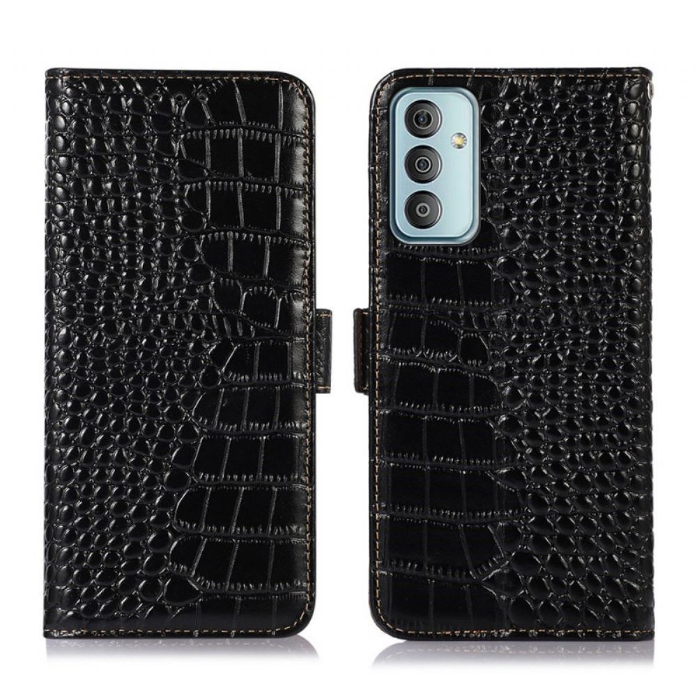 Flipové Pouzdro Na Samsung Galaxy M23 5G Pravá Krokodýlí Kůže