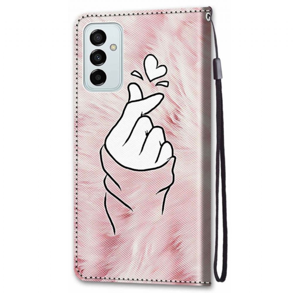 Flipové Pouzdro Na Samsung Galaxy M23 5G Prst Srdce
