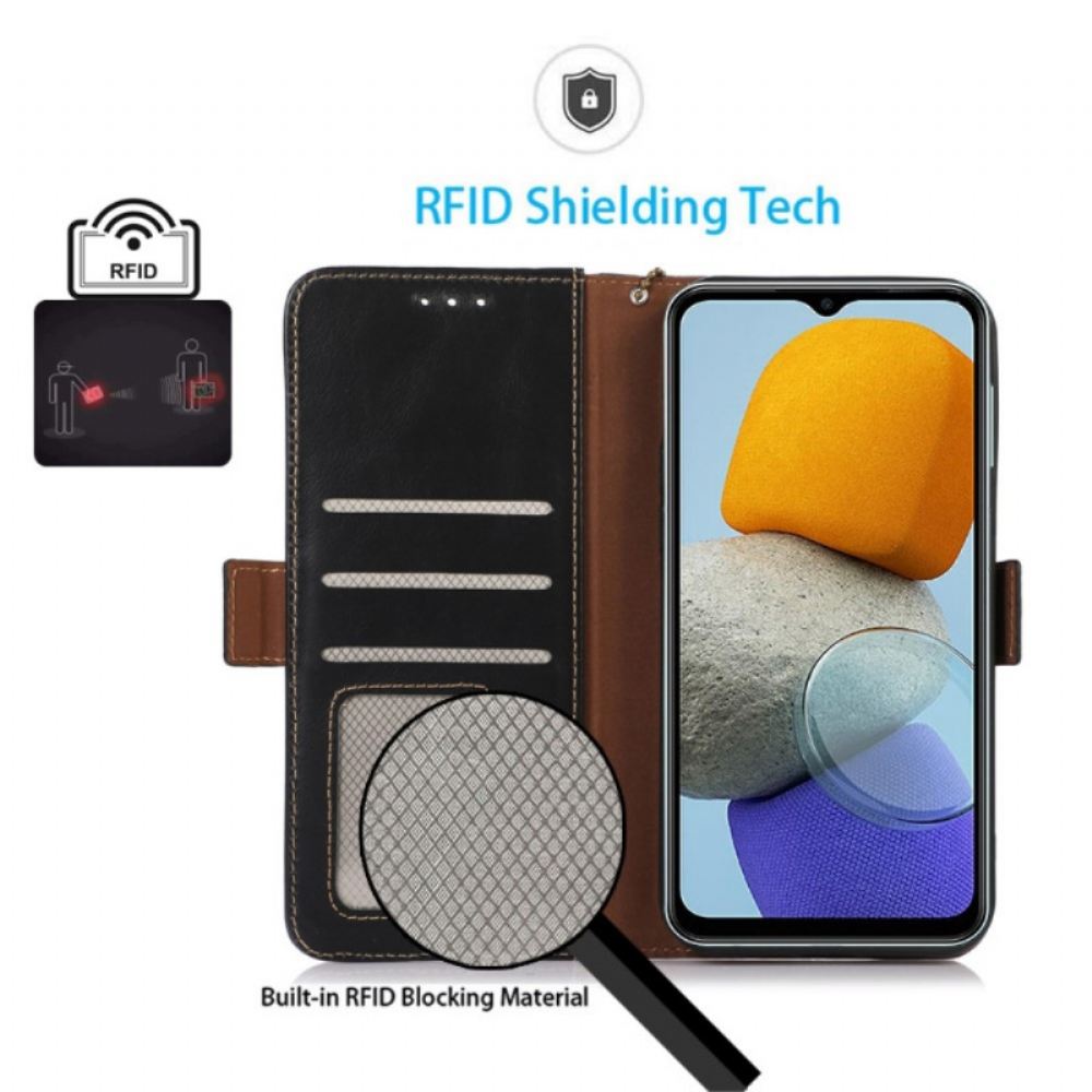 Kožené Pouzdro Na Samsung Galaxy M23 5G Funkce Rfid Z Pravé Kůže