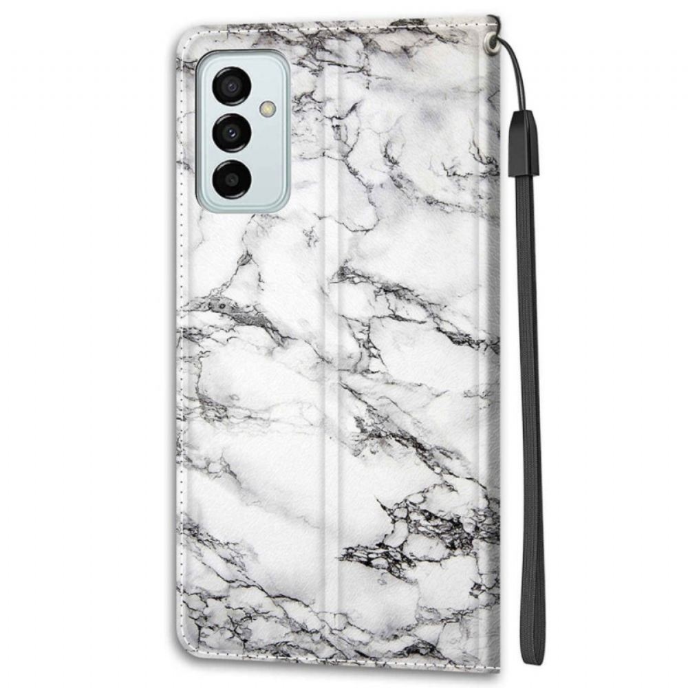 Kožené Pouzdro Na Samsung Galaxy M23 5G Mramor A Popruh
