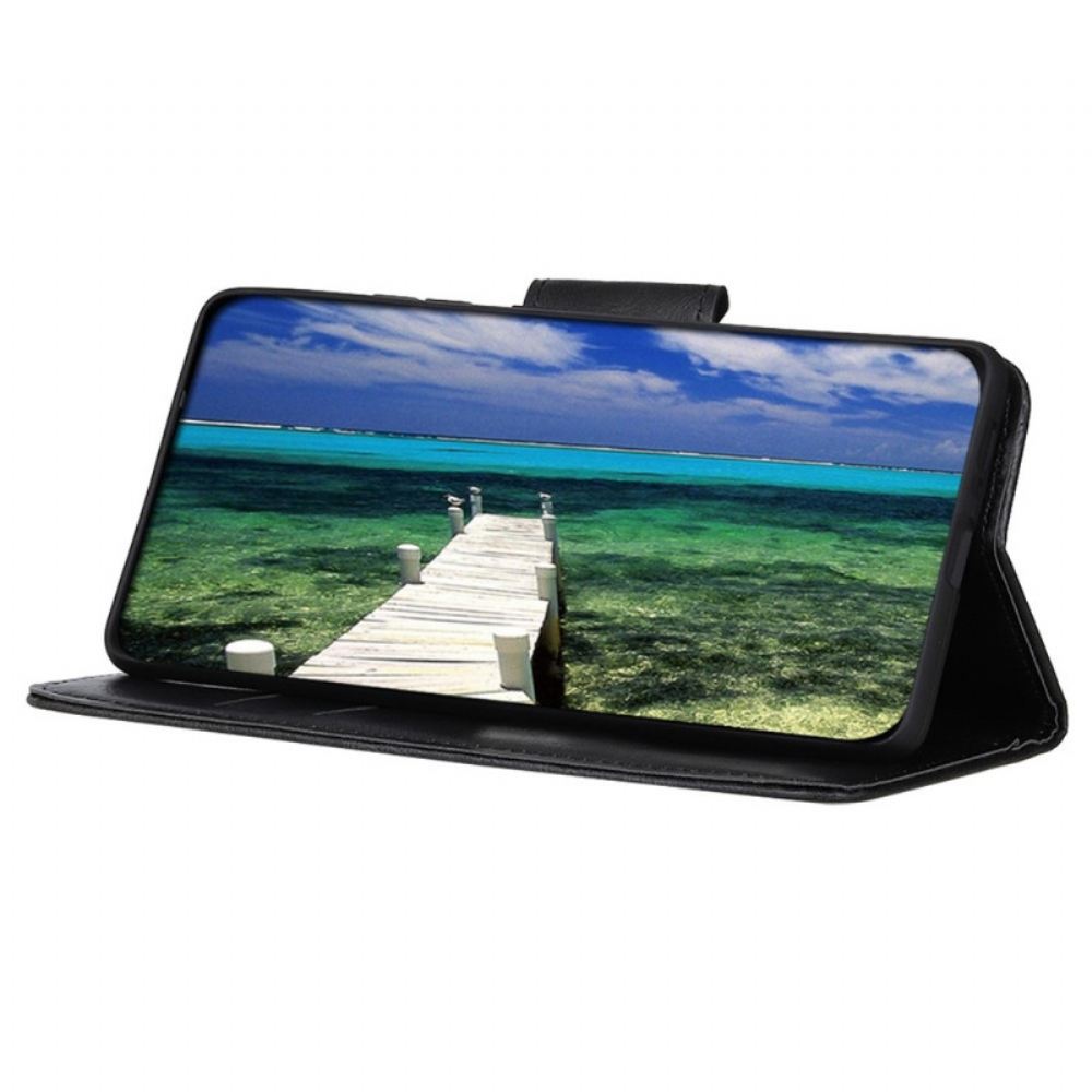 Kožené Pouzdro Na Samsung Galaxy M23 5G Oboustranná Spona S Koženým Efektem