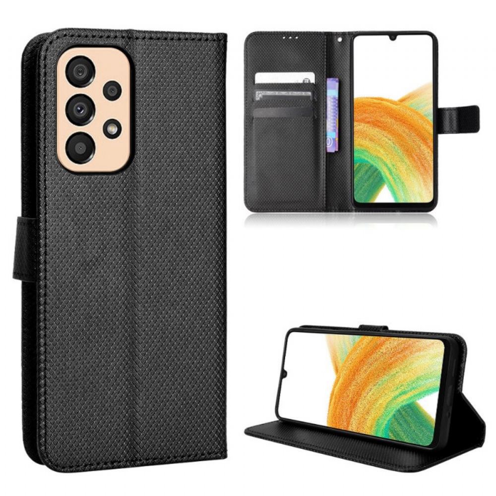 Kožené Pouzdro Na Samsung Galaxy M23 5G Texturovaný Vzor S Páskem