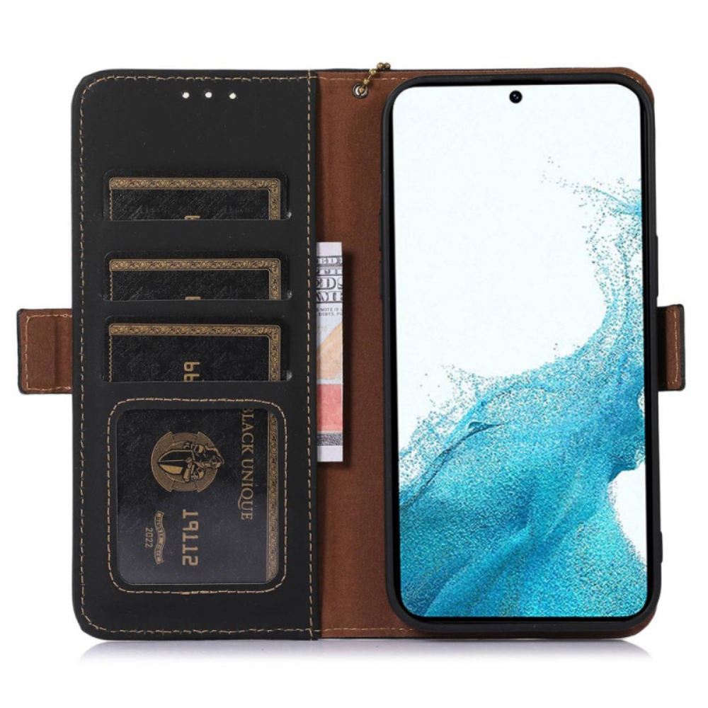 Kožený Kryt Na Samsung Galaxy A15 Kůže S Rfid Blokováním