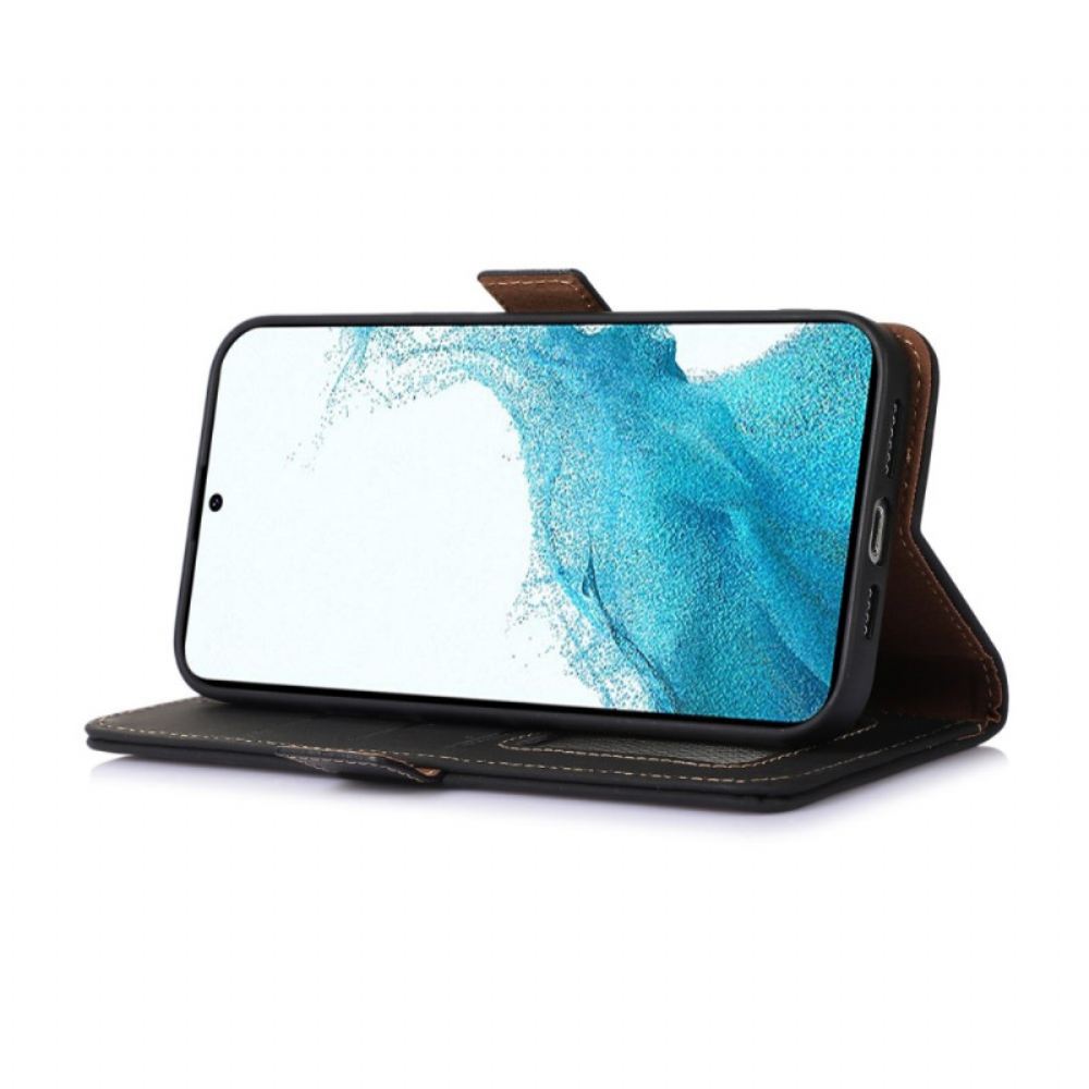 Kožený Kryt Na Samsung Galaxy A15 Kůže S Rfid Blokováním