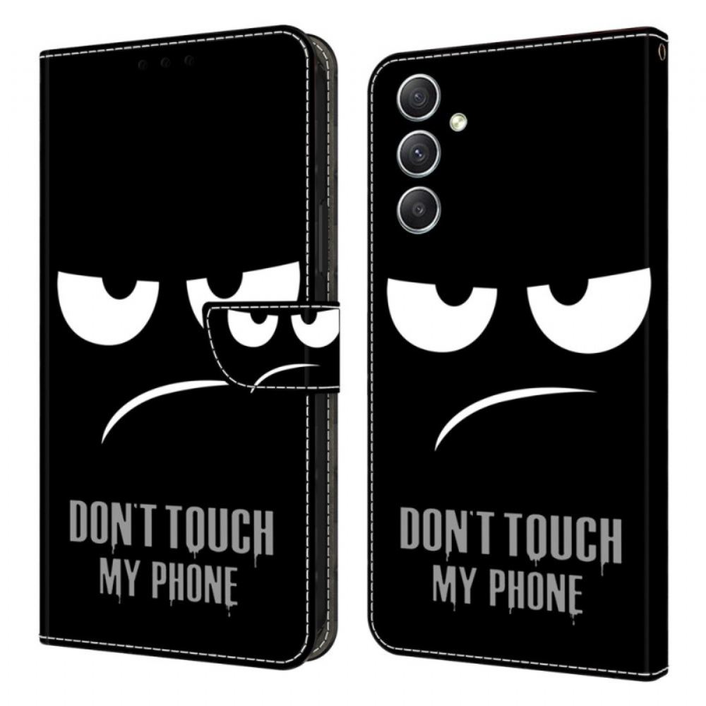 Kožený Kryt Na Samsung Galaxy A15 Nedotýkejte Se Mého Telefonu