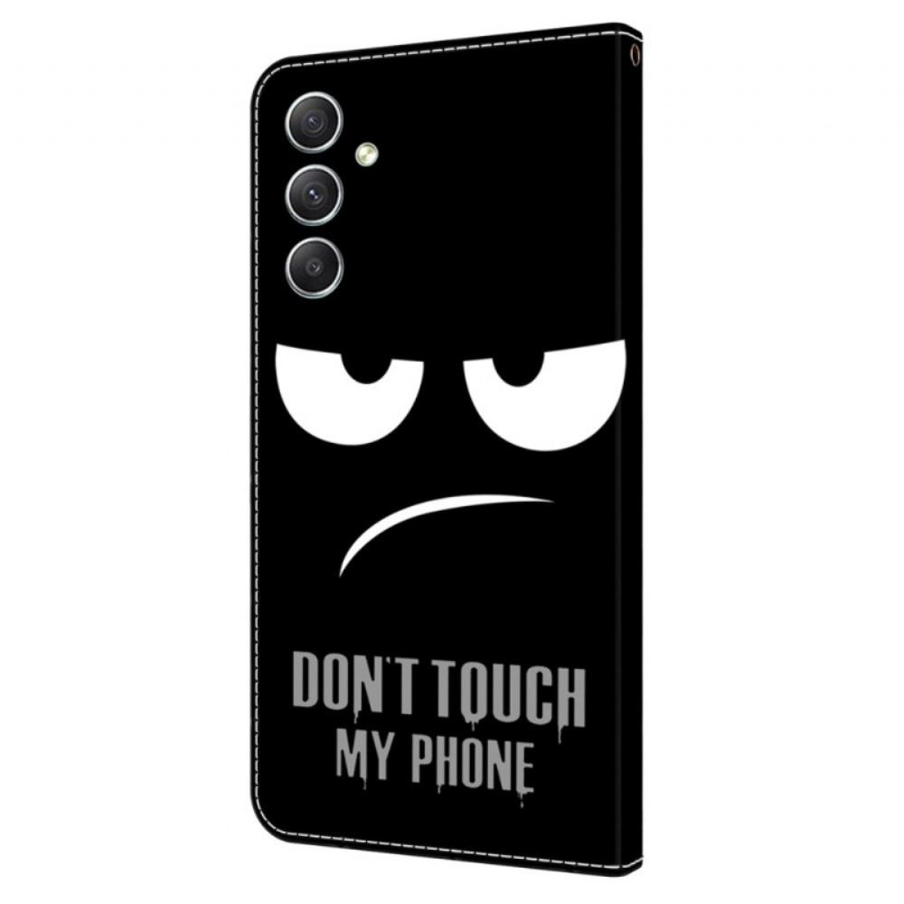 Kožený Kryt Na Samsung Galaxy A15 Nedotýkejte Se Mého Telefonu