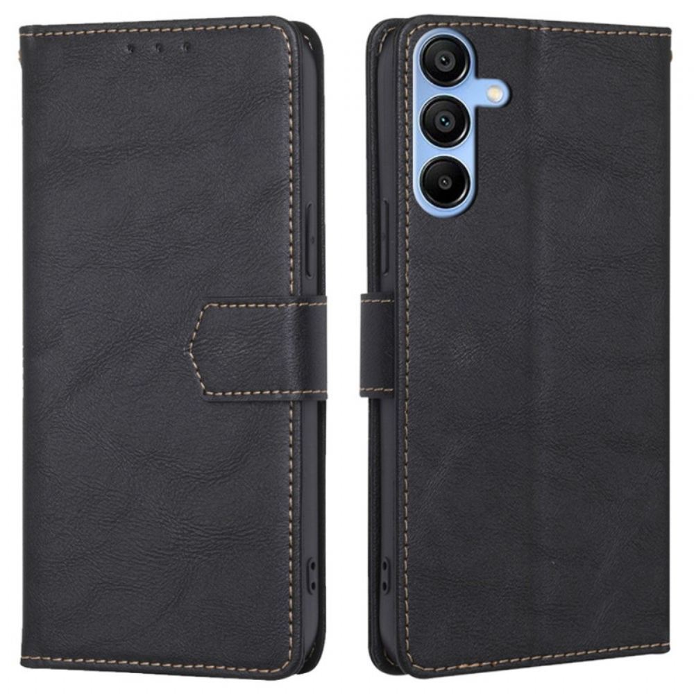 Kožený Kryt Na Samsung Galaxy A15 Peněženka S Rfid Blokováním