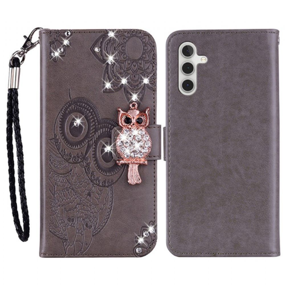 Kožený Kryt Na Samsung Galaxy A15 Sova Mandala A Kouzlo