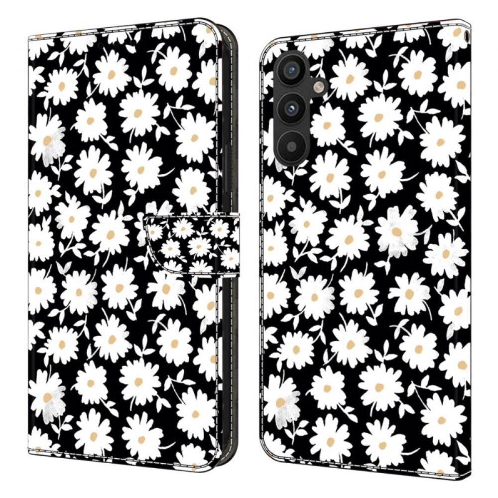 Kožený Kryt Samsung Galaxy A15 Květinový Vzor