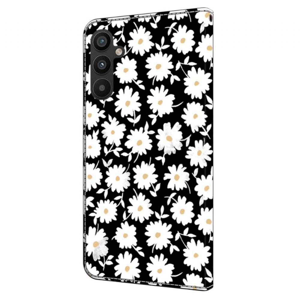 Kožený Kryt Samsung Galaxy A15 Květinový Vzor