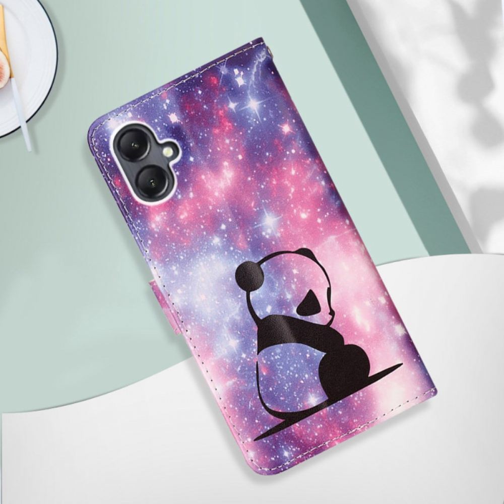 Kožený Kryt Samsung Galaxy A15 Panda S Popruhem