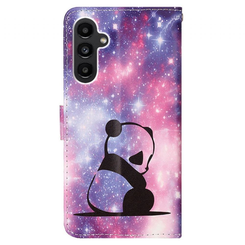 Kožený Kryt Samsung Galaxy A15 Panda S Popruhem