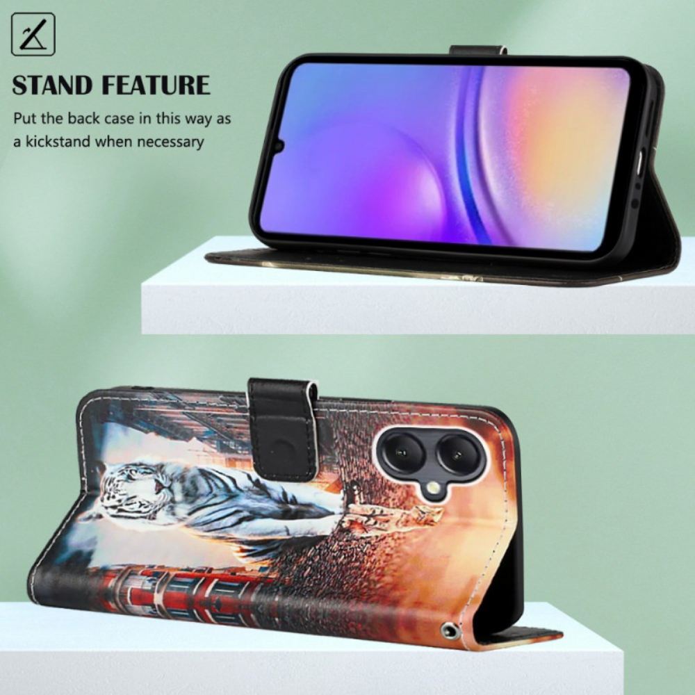 Kožený Kryt Samsung Galaxy A15 Sen O Kotěti S Popruhem