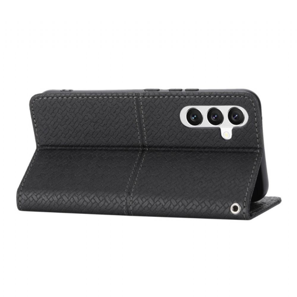 Kožený Kryt Samsung Galaxy A15 Strappy Woven Design