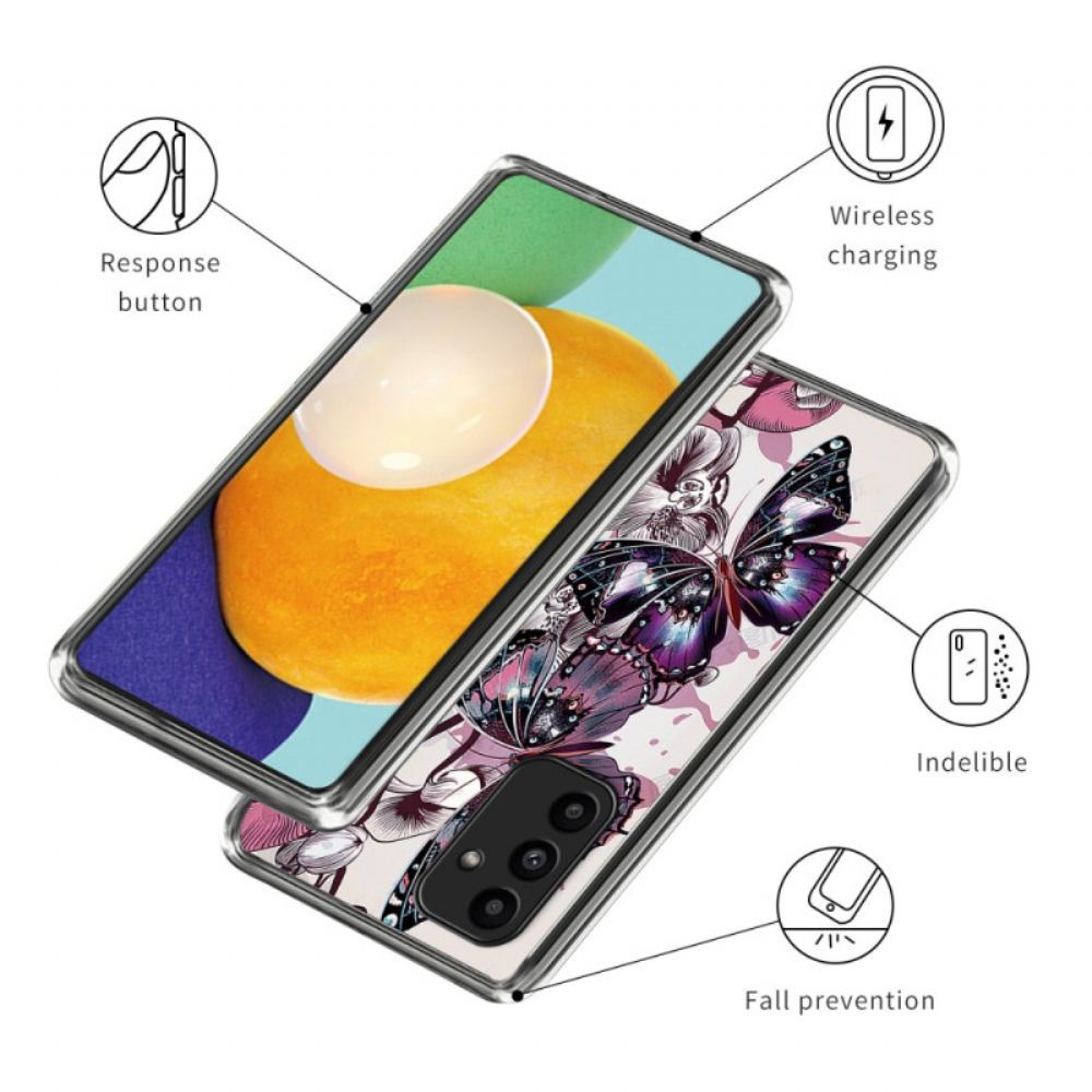 Kryt Na Samsung Galaxy A15 Fialoví Motýli