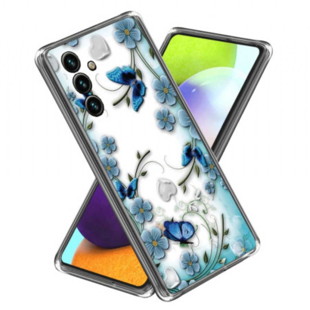 Kryt Samsung Galaxy A15 Motýli A Květiny
