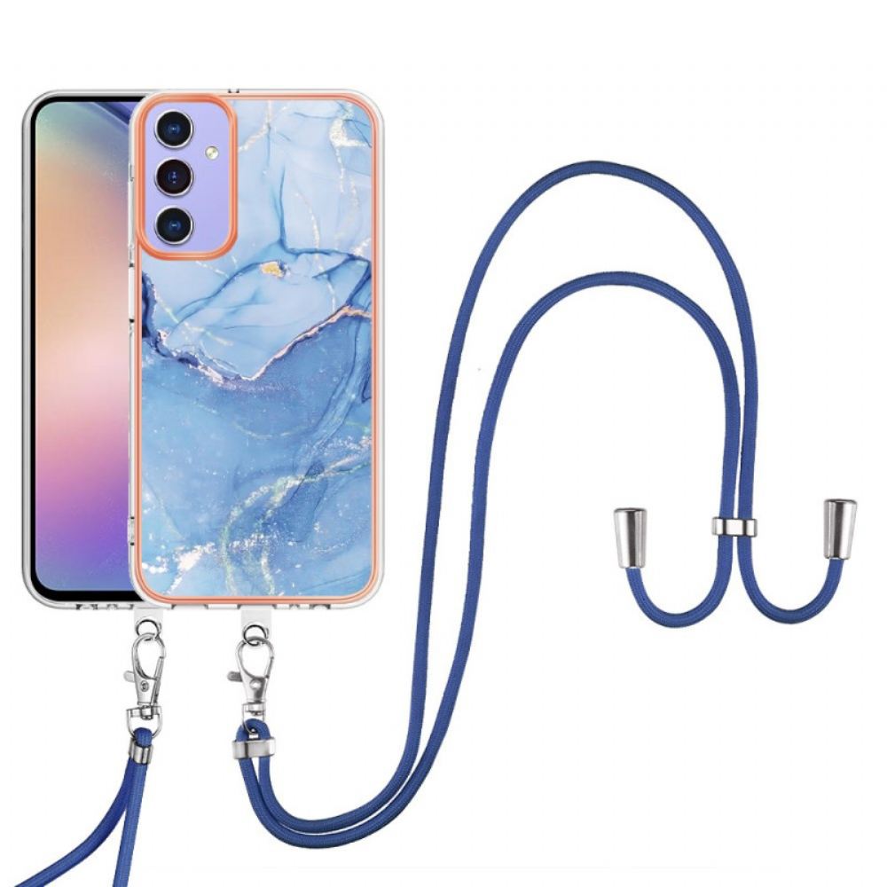 Kryt Samsung Galaxy A15 Šňůra S Mramorovým Efektem