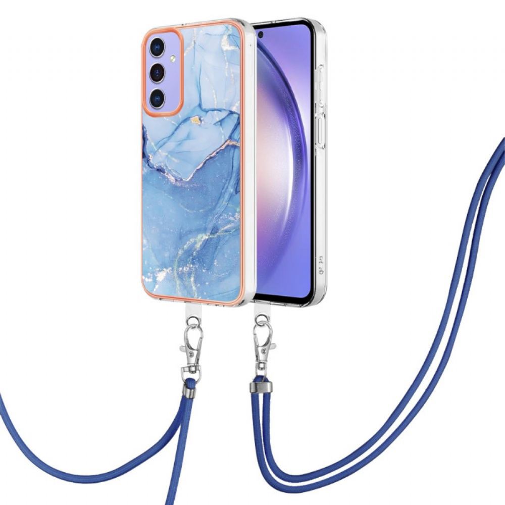Kryt Samsung Galaxy A15 Šňůra S Mramorovým Efektem