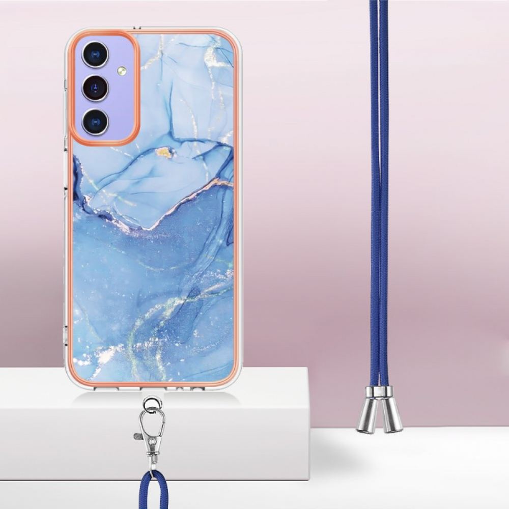 Kryt Samsung Galaxy A15 Šňůra S Mramorovým Efektem