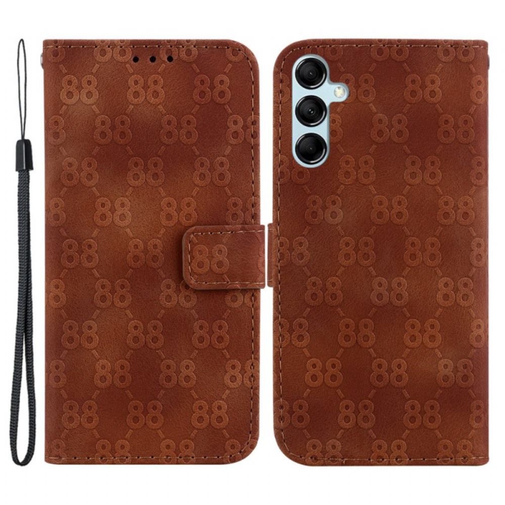 Peněženková Pouzdra Samsung Galaxy A15 Kryty Na Mobil Design 88 S Popruhem