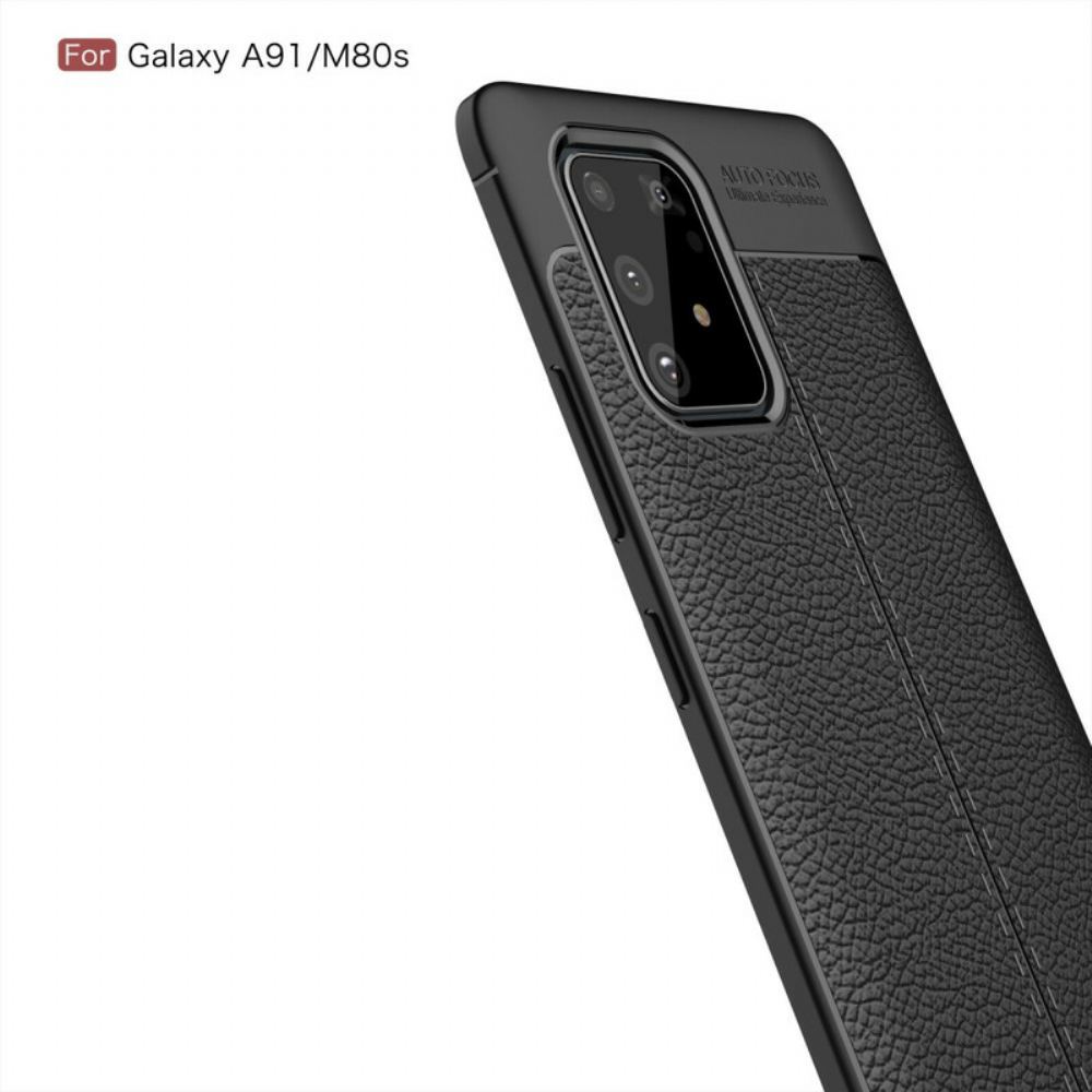 Kryty Na Mobil Na Samsung Galaxy S10 Lite Dvojitá Linie Litchi Kožený Efekt