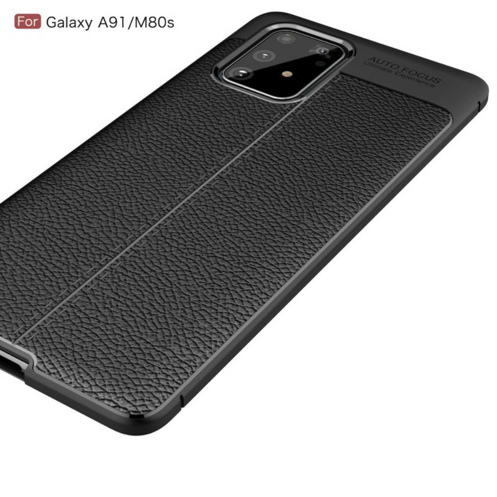 Kryty Na Mobil Na Samsung Galaxy S10 Lite Dvojitá Linie Litchi Kožený Efekt
