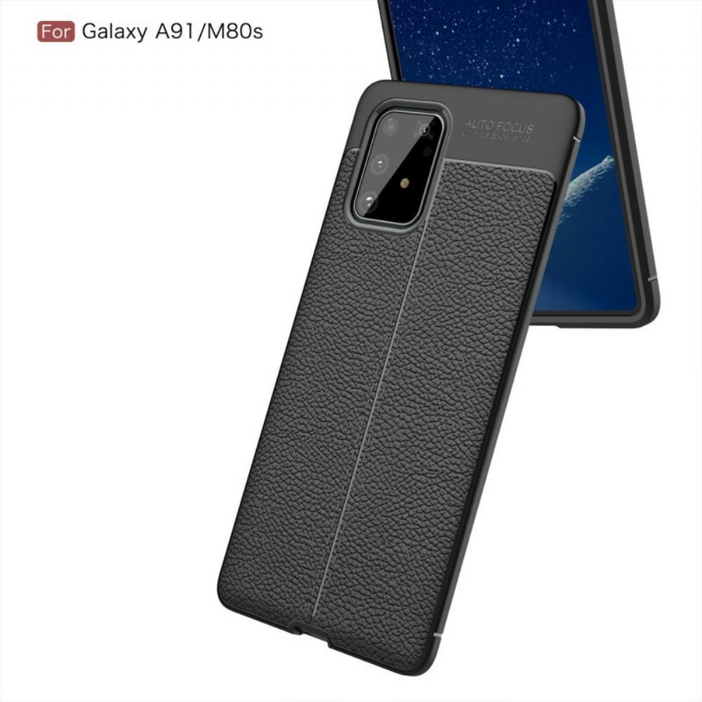 Kryty Na Mobil Na Samsung Galaxy S10 Lite Dvojitá Linie Litchi Kožený Efekt