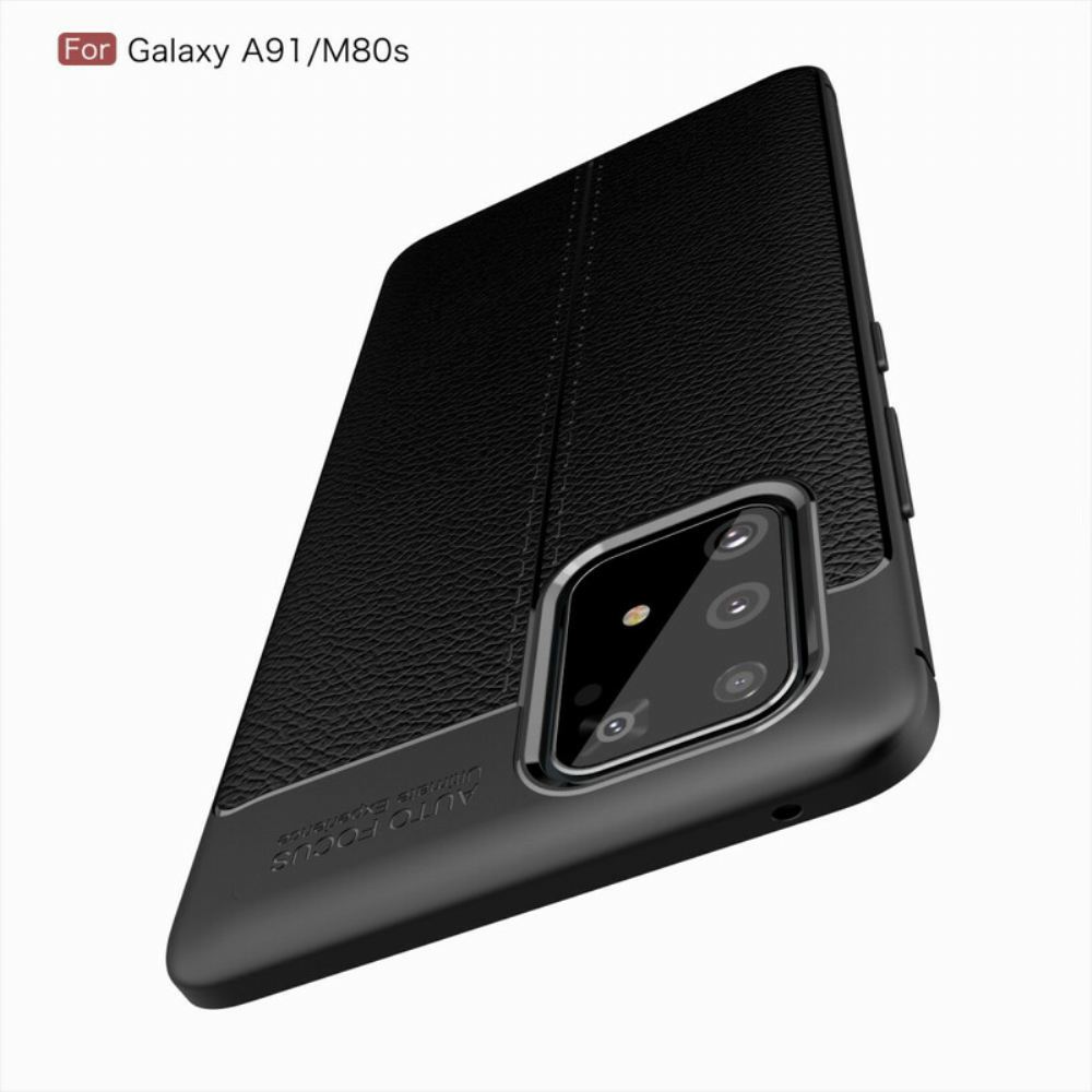 Kryty Na Mobil Na Samsung Galaxy S10 Lite Dvojitá Linie Litchi Kožený Efekt