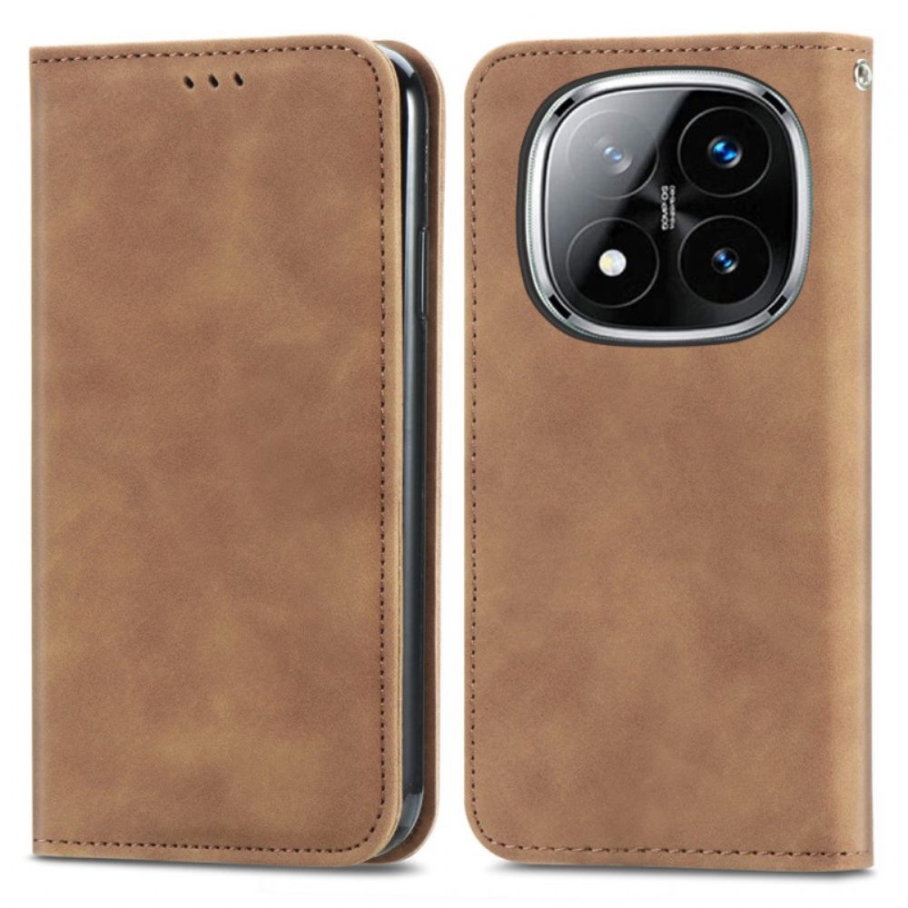 Kožené Pouzdro Folio Xiaomi Redmi Note 14 Pro Plus 5g Kožený Efekt