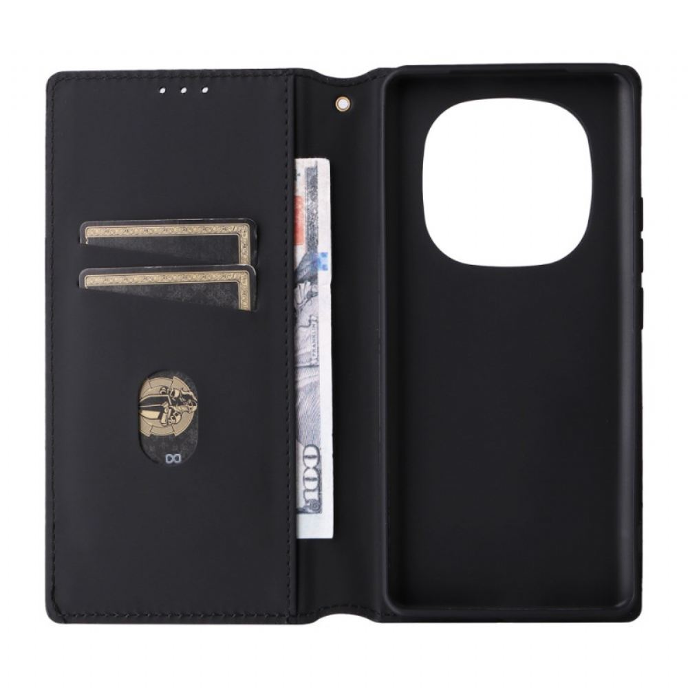 Kožené Pouzdro Folio Xiaomi Redmi Note 14 Pro Plus 5g Lesklý 3d Vzor