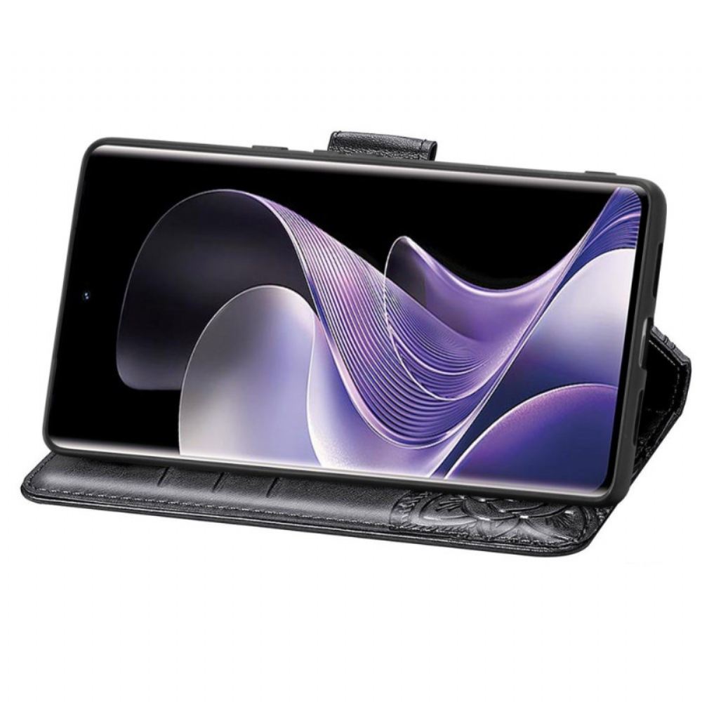 Kožený Kryt Na Xiaomi Redmi Note 14 Pro Plus 5g Barokní Motýl