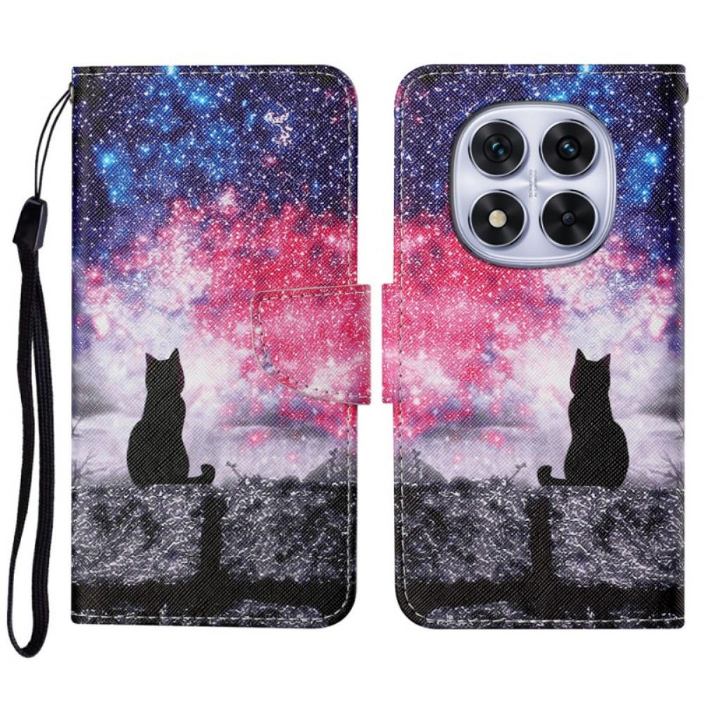 Kožený Kryt Na Xiaomi Redmi Note 14 Pro Plus 5g Galaxie Kočka