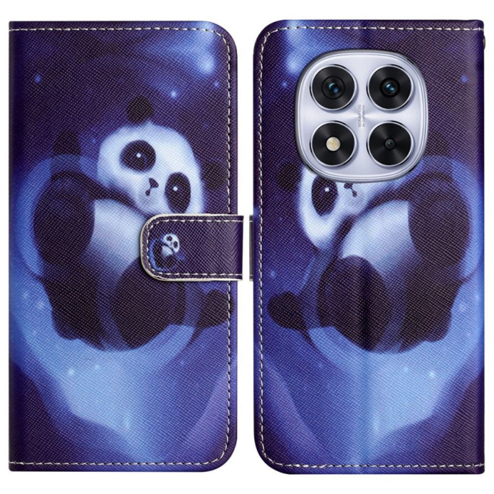 Kožený Kryt Na Xiaomi Redmi Note 14 Pro Plus 5g Pandí Vzor