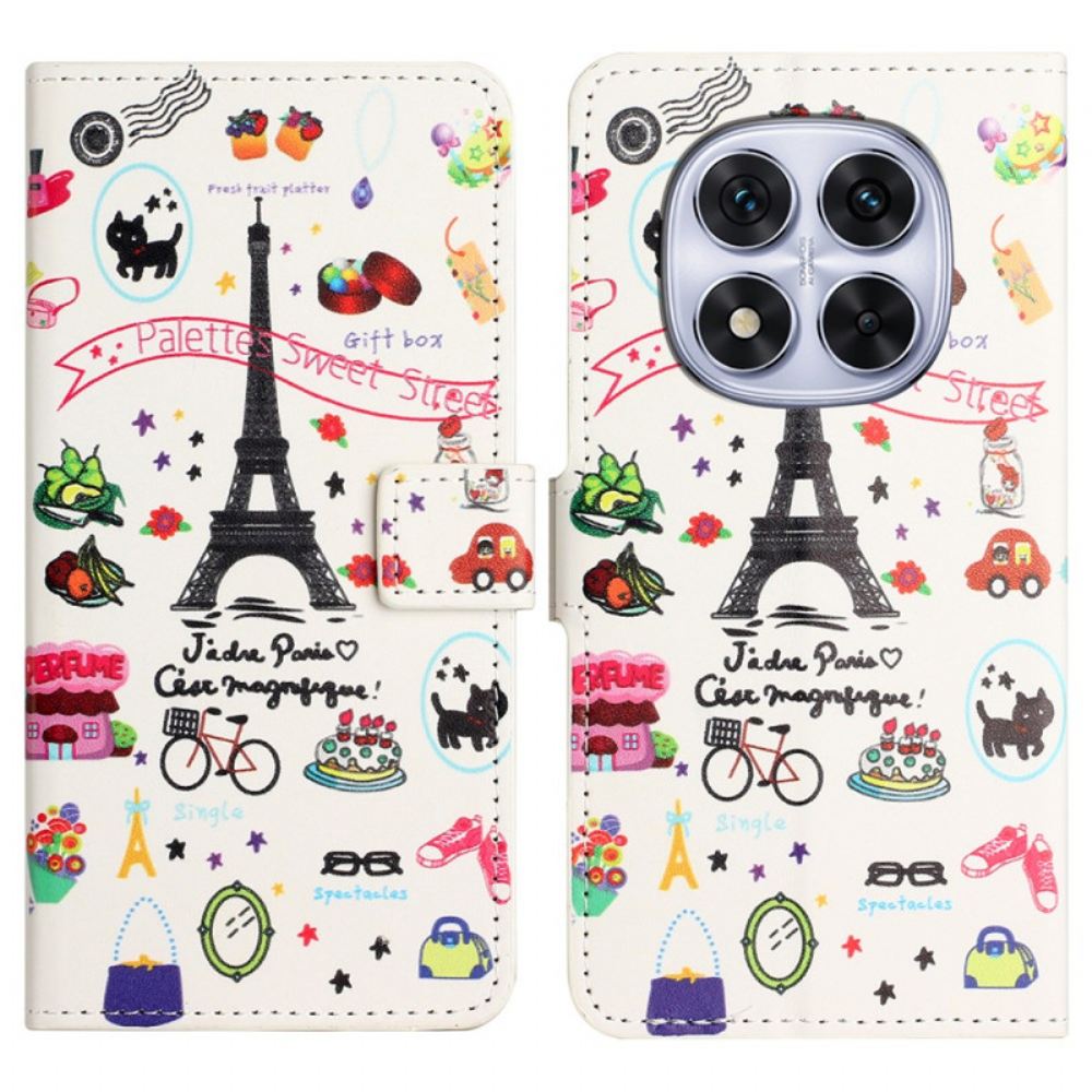 Kožený Kryt Xiaomi Redmi Note 14 Pro Plus 5g Eiffelova Věž