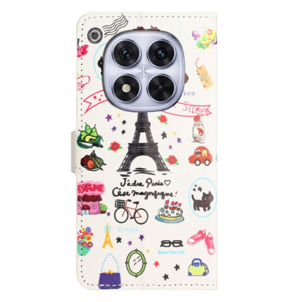 Kožený Kryt Xiaomi Redmi Note 14 Pro Plus 5g Eiffelova Věž