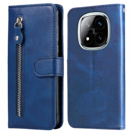 Kožený Kryt Xiaomi Redmi Note 14 Pro Plus 5g Kapsa Na Zip