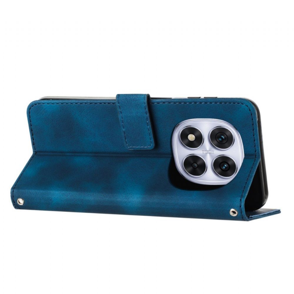 Kožený Kryt Xiaomi Redmi Note 14 Pro Plus 5g Linky S Efektem Semiše