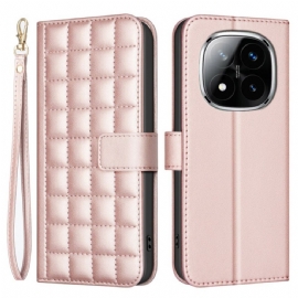 Kožený Kryt Xiaomi Redmi Note 14 Pro Plus 5g Prémiový Prošívaný Řemínek