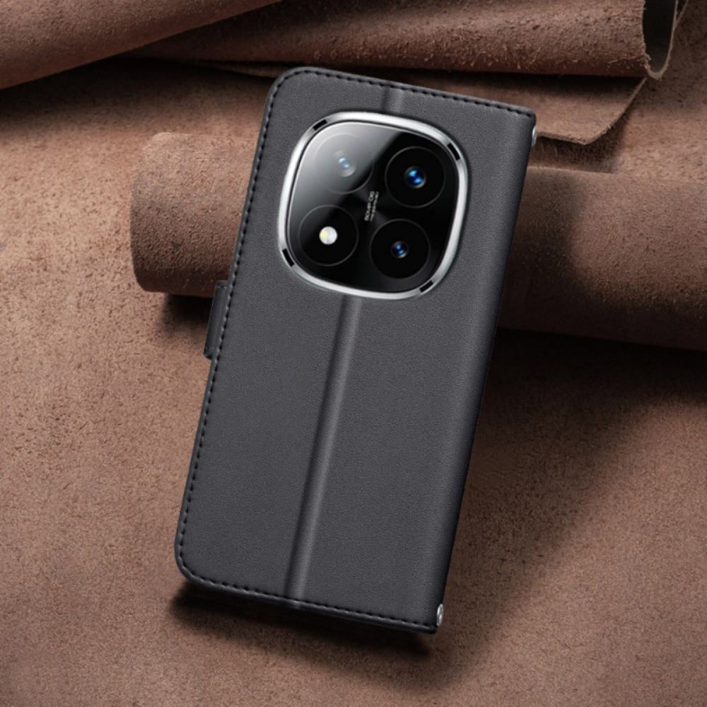 Kožený Kryt Xiaomi Redmi Note 14 Pro Plus 5g Prémiový Prošívaný Řemínek