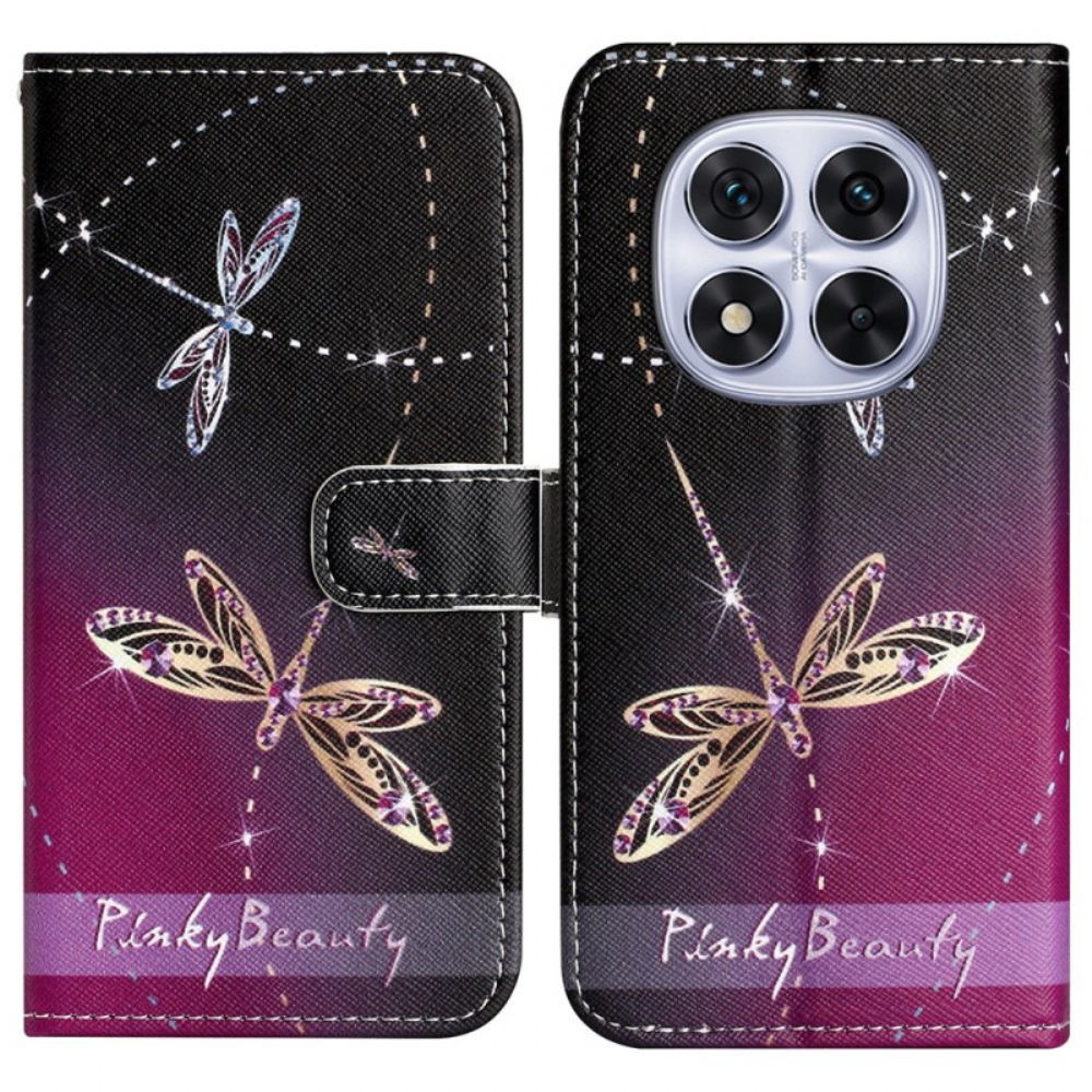 Kožený Kryt Xiaomi Redmi Note 14 Pro Plus 5g Vážky