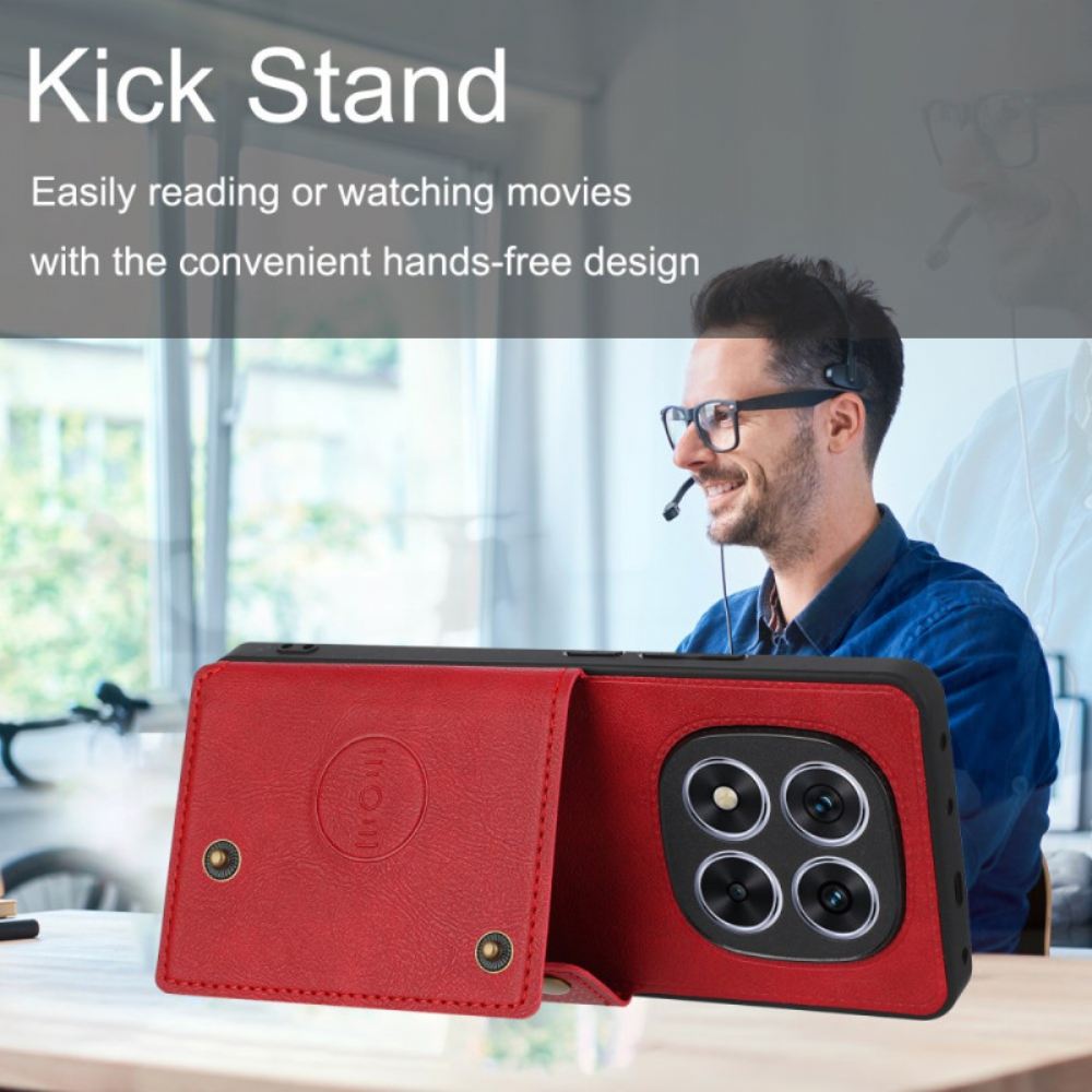 Kryt Xiaomi Redmi Note 14 Pro Plus 5g Kožený Držák Na Karty A Stojánek