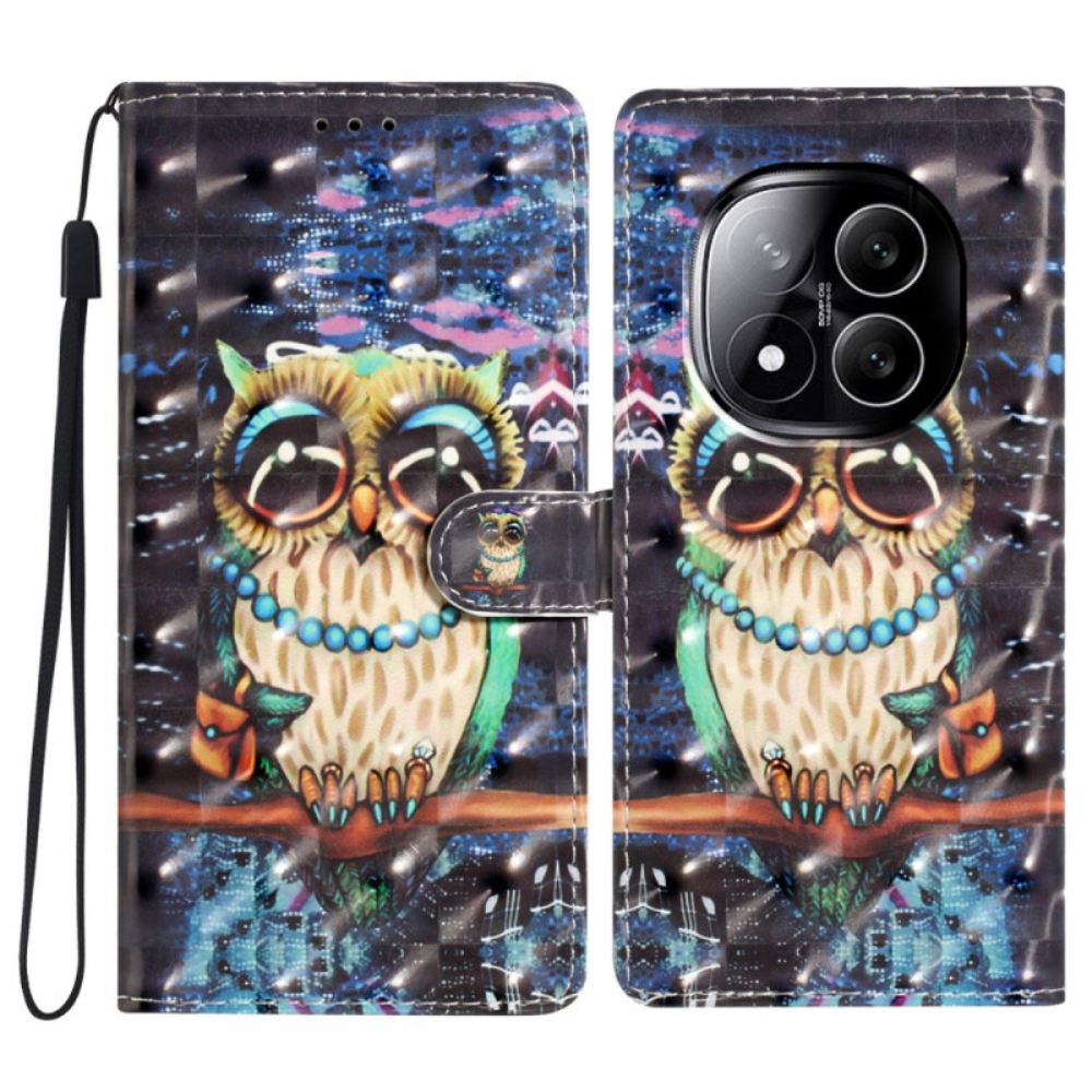Peněženková Pouzdra Xiaomi Redmi Note 14 Pro Plus 5g Kryty Na Mobil 3d Sova