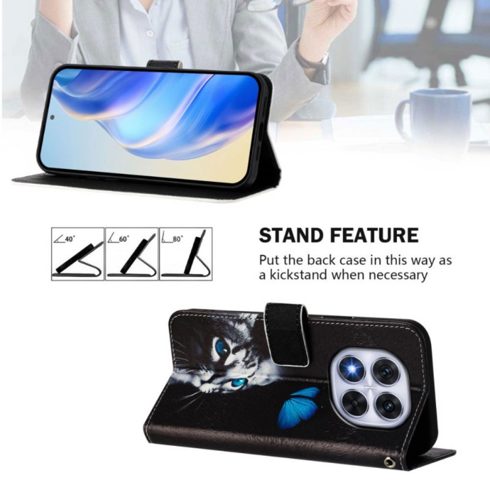 Peněženková Pouzdra Xiaomi Redmi Note 14 Pro Plus 5g Kryty Na Mobil Vzor Motýlů A Koček