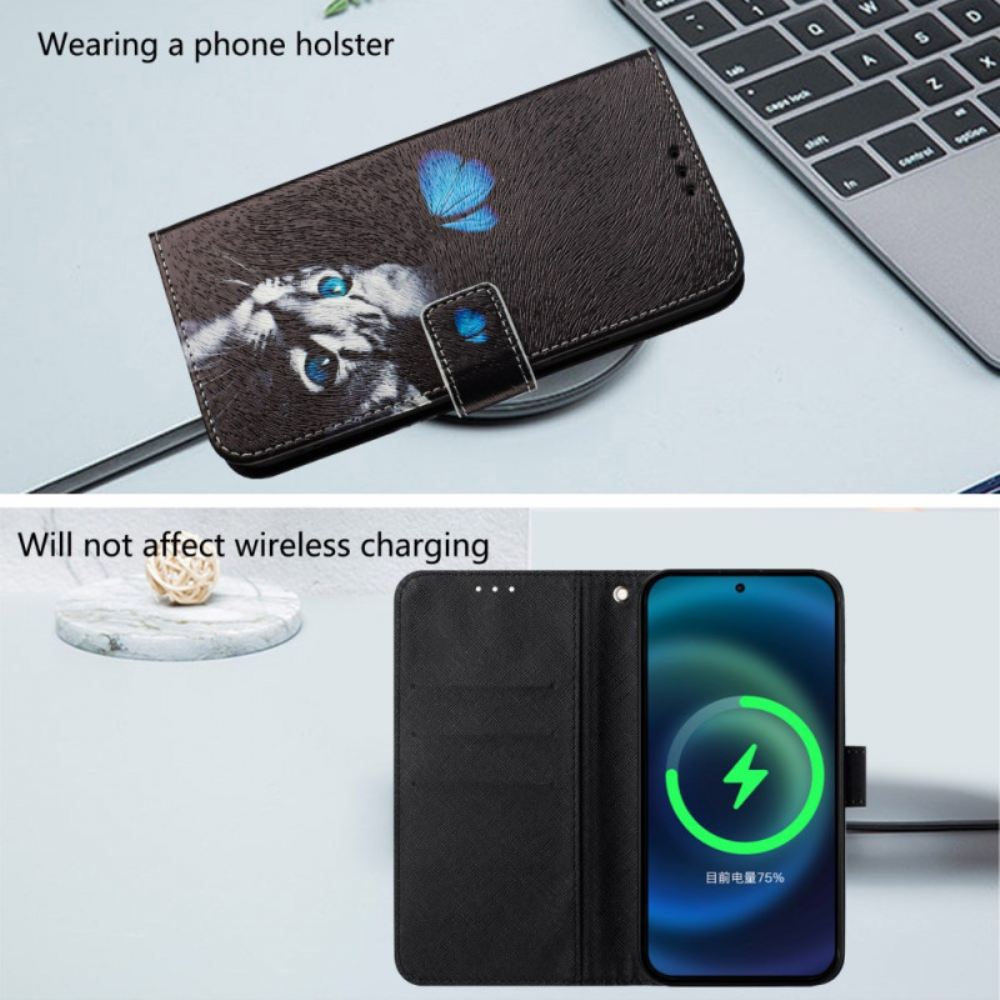 Peněženková Pouzdra Xiaomi Redmi Note 14 Pro Plus 5g Kryty Na Mobil Vzor Motýlů A Koček