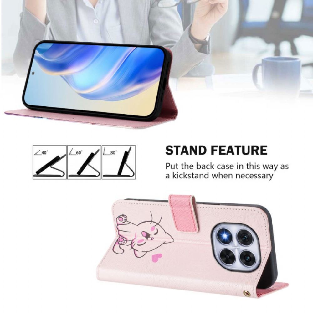 Peněženková Pouzdra Xiaomi Redmi Note 14 Pro Plus 5g Roztomilý Kočičí Vzor