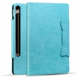 Kožený Kryt Samsung Galaxy Tab S10 Fe Plus Kočičí Spona