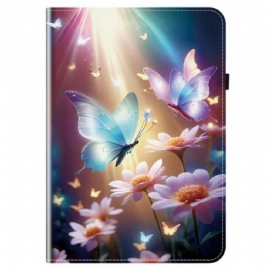 Pouzdro Samsung Galaxy Tab S10 Fe Plus Svítící Motýli