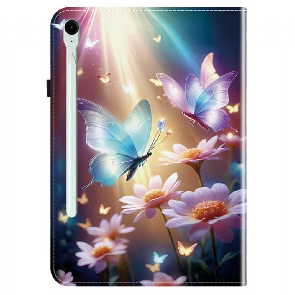 Pouzdro Samsung Galaxy Tab S10 Fe Plus Svítící Motýli
