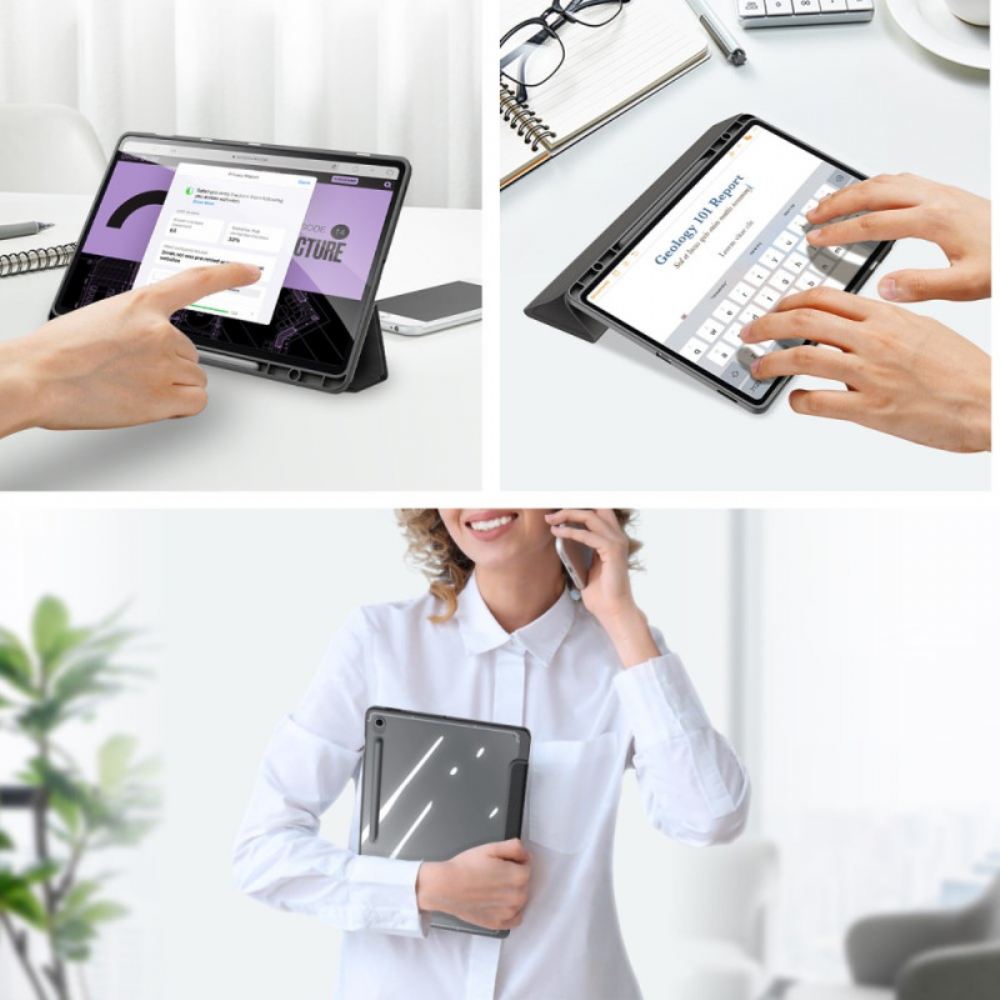 Samsung Galaxy Tab S10 Fe Plus Třípanelový Průhledný Zadní Kryt